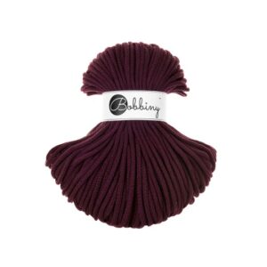 Bobbiny pletená makramé šnúra 5mm BURGUNDY